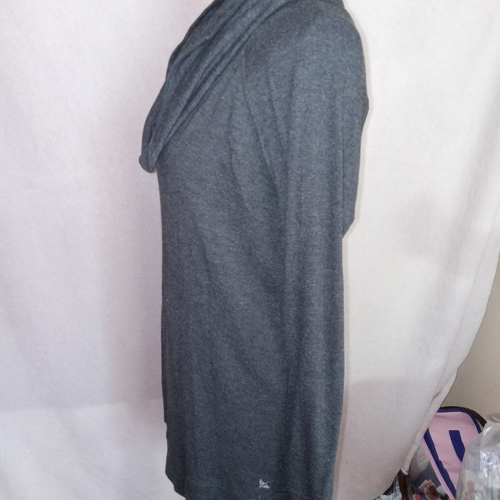 Eddie Bauer Tunic Sweater Women's Size M Gray Cowl Neck Waffle Knit Long Sleeve - Picture 9 of 12